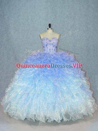 Sweetheart Sleeveless Lace Up Quinceanera Dress Multi-color Organza - Click Image to Close