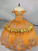 Attractive Embroidery Quinceanera Gown Gold Lace Up Sleeveless Floor Length(SKU PSSW1158-6BIZ)