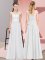 Artistic White Sleeveless Beading and Appliques Floor Length Damas Dress
