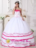 Multi-color Ruched Layered Appliques Frankenthal Germany Quinceanera Gowns With Strapless For Sweet 16(SKU QDZY492y-2BIZ)