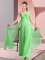 Enchanting Floor Length Quinceanera Dama Dress One Shoulder Sleeveless Lace Up