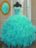 Aqua Blue Sweetheart Lace Up Beading and Ruffles Sweet 16 Dresses Sleeveless(SKU PSSW0113-5BIZ)