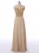 Attractive Floor Length Champagne Vestidos de Damas Chiffon Sleeveless Beading