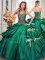 Dramatic Dark Green Sleeveless Floor Length Beading and Appliques and Pick Ups Lace Up Sweet 16 Dress