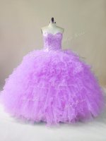 Fitting Sweetheart Sleeveless Tulle 15th Birthday Dress Beading and Ruffles Lace Up(SKU PSSW0751-4BIZ)