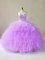 Fitting Sweetheart Sleeveless Tulle 15th Birthday Dress Beading and Ruffles Lace Up