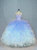 Sweetheart Sleeveless Lace Up Quinceanera Dress Multi-color Organza