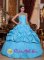 DeSoto TX Perfect Beaded Decorate Aqua Blue Quinceanera Dress With Exquisite Beaded Strapless Neckline