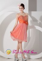 Los Polvorines Argentina Knee-length Organza Red A-line Sweetheart Ruch and Beading Quinceanera Dama Dress