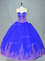 Latest Sweetheart Sleeveless Tulle Sweet 16 Dresses Beading Lace Up