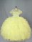 Elegant Ball Gowns Sweet 16 Quinceanera Dress Yellow Sweetheart Organza Sleeveless Floor Length Lace Up