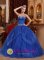 Missouri City TX Appliques and Beading Blue For Affordable Quinceanera Dress Sweetheart Tulle