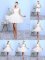 Sleeveless Chiffon Knee Length Lace Up Court Dresses for Sweet 16 in White with Lace and Appliques