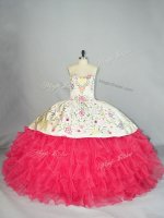 Custom Made Floor Length White And Red Quinceanera Dresses Sweetheart Sleeveless Lace Up(SKU PSSW0969-1BIZ)