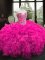 Most Popular Ball Gowns Quince Ball Gowns Fuchsia Sweetheart Organza Sleeveless Floor Length Lace Up