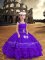 Sleeveless Zipper Floor Length Embroidery and Ruffled Layers Little Girls Pageant Gowns