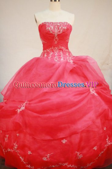 Beautiful Ball Gown Strapless Floor-length Quinceanera Dresses Embroidery with Beading Style FA-Z-0207 - Click Image to Close