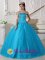 Sweetheart Beaded Decorate Tulle Romantic Teal Quinceanera Dress IN Bay Shore NY