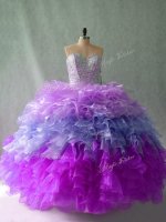 High End Multi-color Quinceanera Gowns Sweet 16 and Quinceanera with Beading and Ruffles Sweetheart Sleeveless Lace Up(SKU PSSW1053-2BIZ)