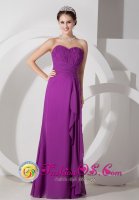 Sweetheart Floor-length Purple Empire Chiffon Ruffled Ruch Quinceanera Dama Dress in Glew Argentina(SKU JSY080807BIZ)