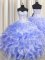 Romantic Visible Boning Zipper Up Lavender Sweetheart Neckline Beading and Ruffles Quinceanera Dress Sleeveless Zipper