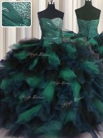 Super Sweetheart Sleeveless Sweet 16 Quinceanera Dress Floor Length Beading and Ruffles Multi-color Organza and Tulle(SKU PSSW0591-5BIZ)