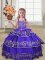 Affordable Purple Sleeveless Satin Lace Up Little Girl Pageant Dress for Wedding Party