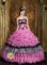 Canton TX Elegant Zebra and Organza Picks-Up Rose Pink Quinceanera Dress Wear For Sweet 16