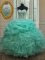 Fancy Apple Green 15 Quinceanera Dress Military Ball and Sweet 16 and Quinceanera with Beading and Ruffles Sweetheart Sleeveless Lace Up