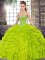 Olive Green Vestidos de Quinceanera Military Ball and Sweet 16 and Quinceanera with Beading and Ruffles Sweetheart Sleeveless Lace Up