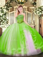 Sleeveless Beading and Ruffles Floor Length Ball Gown Prom Dress(SKU SJQDDT1473002-2BIZ)