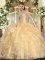 Low Price Champagne Lace Up Sweetheart Beading and Ruffles 15 Quinceanera Dress Organza Sleeveless