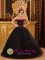 Tiny Flowers Decorate Popular Black Quinceanera Dress For Iselin New Jersey/ NJ Strapless Tulle Ball Gown