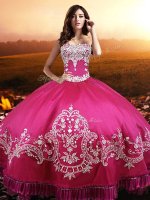 Floor Length Hot Pink 15th Birthday Dress Sweetheart Sleeveless Lace Up