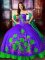 Nice Satin Strapless Sleeveless Lace Up Embroidery Military Ball Dresses in Multi-color