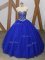 Best Floor Length Lace Up Sweet 16 Dresses Royal Blue for Military Ball and Sweet 16 and Quinceanera with Beading