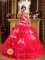 Colorful Hand Made Flowers Decorate One Shoulder and Ruffles Layered For Ball Gown Quinceanera Dress In Valley City North Dakota/ND