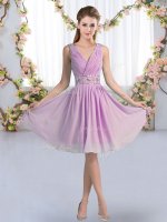 Super Chiffon Sleeveless Knee Length Dama Dress and Beading(SKU BMT0428-2BIZ)