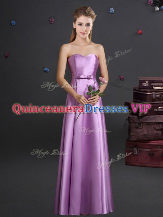 Noble Floor Length Empire Sleeveless Lilac Court Dresses for Sweet 16 Zipper