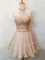 Champagne Lace Up Halter Top Beading Quinceanera Court Dresses Organza Sleeveless