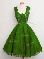 Decent Green Lace Up Straps Lace Quinceanera Dama Dress Lace Sleeveless