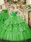 Gorgeous Organza and Taffeta Sweetheart Sleeveless Lace Up Beading and Ruffled Layers 15 Quinceanera Dress in Green