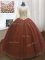 Scoop Sequins Ball Gowns Long Sleeves Burgundy Quinceanera Gowns Sweep Train Lace Up