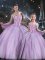 Sumptuous Lavender Sweet 16 Dresses Military Ball and Sweet 16 and Quinceanera with Beading Sweetheart Sleeveless Lace Up
