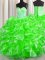 Lace Up Sweetheart Beading and Ruffles Quinceanera Dress Organza Sleeveless