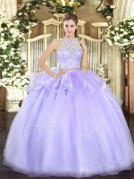 Sleeveless Zipper Floor Length Lace Quinceanera Gowns