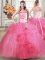 High Class Sleeveless Beading and Appliques and Ruffles Lace Up Quince Ball Gowns