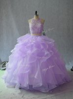 Backless Quinceanera Dresses Lavender for Sweet 16 and Quinceanera with Beading and Ruffles