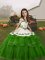 Lovely Green Ball Gowns Embroidery and Ruffled Layers Little Girl Pageant Dress Lace Up Tulle Sleeveless Floor Length