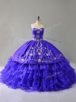 Sleeveless Floor Length Embroidery and Ruffled Layers Lace Up Quinceanera Gowns with Blue(SKU PSSW1014-2BIZ)